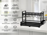 CARLA HOME Dish Drying Rack 2-Tier Kitchen Drainer with Drainboard LSB-36245