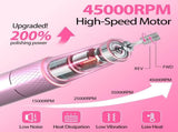45000RPM Professional Corded Nail Drill E-File Kit for Salon Home LED Display Low Noise Ideal for V1107-110-70226-BLK