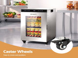 Devanti Food Dehydrator Stainless Steel Fruit Dryer 16 Tray Silver FD-E-500R-16T-SS