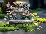 Floral Fountain Garden Stake Acrylic Yard Ornament Weather-Resistant Outdoor Patio Decor V1369-AZ3-W-14920