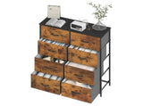 Tallboy Dresser Chest of Drawers in Black - 8 Fabric Drawers, 96x86cm V178-59305