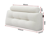 Giselle wedge pillow headboard with non-flattening shredded foam core, perfect for dorm reading or HBP-HRNECK-COR-WH-KS