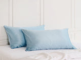 SILK PILLOW CASE TWIN PACK - SIZE 51X76CM - Soft Blue ABM-10002252