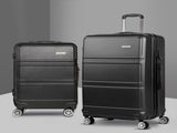Wanderlite 2Set 20-28 Inch Luggage with TSA Lock Spinner Travel Suitcase Carry On Hard Shell Luggage LUG-ABS-LINE-2SET-BK
