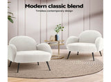 Artiss Armchair Boucle White Hanes UPHO-C-ARM-5101-WH