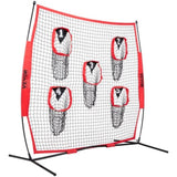 8 x 8 ft Football Trainer Throwing Net, Training Throwing Target Practice Net with 5 Target Pockets, V952-GLQW88YC0000RHWMZV0