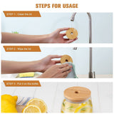 Bamboo Jar Lids Smooth Edges Excellent Sealing Performance 8Pcs V1366-AZ2-W-18714