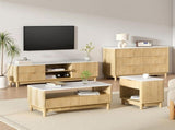 Artiss TV Unit & Coffee Table Set Storage Drawers Pine FUR-Z-TV-COF-WHWD