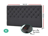 Artiss Bed Head Headboard King Size Fabric - CAPPI Charcoal BFRAME-H-CAPPI-K-CHAR