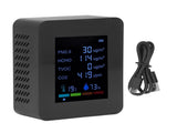 Multifunctional 6 in 1 CO2 Meter Air Quality Monitor Temperature PM2.5 TVOC HCHO Detector USB V1294-YM0523-3113220044211