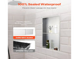 Shower Niche, 33.0 x 63.5 x 10.2 cm Recessed Wall Niche Double-layer, with Hollowed-out Divider, V952-BXGLYBKYS2C198038001V0