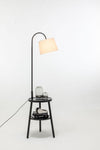 Naples Tripod Floor Lamp Shelf Storage Drawer Bed Side Table Light w/ USB Charger V563-75175