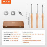 Wood Lathe Chisel Set, 3 PCS Woodworking Turning Tools, Includes Square, Round, Diamond Carbide V952-MBMGCD3JYTSFY1V1VV0