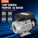 0.75KW Electric Motor 1400 rpm, AC 220240V 5.45A, 80, B34 Frame, Air Compressor Motor Single Phase, V952-TYJLIECDJ172IOHFKV7