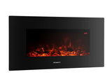 Devanti Electric Fireplace Fire Heater 2000W Black EFL-D-03B-2000-BK