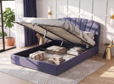 Artiss Double Bed Frame with Lift Up Storage and USB Ports Grey BFRAME-G-FLORA-D-GY-ABC