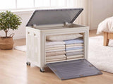 Artiss Foldable Storage Cabinet Stackable Box 2 Doors Rolling Organiser White SC-BOX-2D-5843-GR