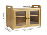 Toque Bread Bin 2 Tier Bamboo Bread Box Kitchen Counter Storage Container 20L KT1069-NT-AU