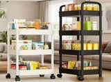Five-Tier Rolling Cosmetics Storage Rack - Made of durable plastic, equipped with 360-degree swivel V1106-WCSNJ001