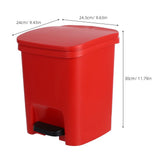 Red Plastic Bin Rectangular Household Waste Disposal Trash Can 1 Piece Kitchen Garbage Container V1366-AZ2-W-19617