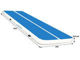 Powertrain Airtrack 20cm Thick 6m x 2m Inflatable Gymnastics Tumbling Mat Air Track - Blue IFM-0602-BUWH