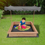 Kids Wooden Toy Sandpit with Adjustable Canopy V63-840451