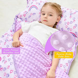 Roll-Up Nap Mat 3-in-1 Washed Minky Dot with Polyester Fill, Detachable Pillow & Blanket, V1232-WST-001