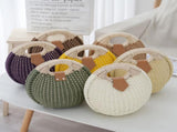 Khaki Boho Circle Straw Bag - Stylish Woven Tote with Round Handles V888-ELOSUNG21378