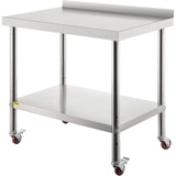 VEVOR Stainless Steel Prep Table, 30 x 24 x 35 Inch, 440lbs Load Capacity Heavy Duty Metal Worktable V952-BXGYDGZ302435N0U7V0