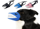 Dog Muzzle Shark Design Mesh Soft Muzzle for Small Medium Large Sized Dogs, Adjustable for No V1192-AZ-W-25162