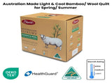 Easyrest Australian Made Light & Cool Bamboo / Wool Quilt for Spring/ Summer Double V442-ERT-QUILT-WOOLBAMBOO-WHITE-DS
