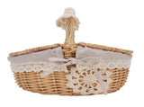 Wicker Picnic Basket with Removable Liner Empty Picnic Hamper Basket with Lid and Handle for Easter V1294-YM0901-3111250051113