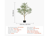 150cm Artificial Olive Tree with Black Pot, Tall Fake Tree with Natural Wood Trunk & Realistic Green V952-RZS5FTGLSSLX6A0M6001V0