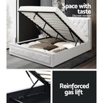 Artiss Bed Frame Double Size Gas Lift White TIYO BFRAME-F-TIYO-D-WH-ABC