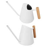 Watering Can with Long Spout Rustproof Stainless Steel Watering Pot with Wooden Handle for Garden V1294-YM0703-3111230098011