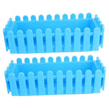 Plastic Rectangular Planter Box 2Pcs for Indoor Outdoor Flower Pot with Drainage Holes V1369-AZ3-W-20898