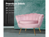 Artiss Armchair Velvet Pink Callista UPHO-5002-VEL-PK