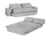 Artiss Convertible Folding Sofa Bed 30D High-Density Foam Boneless Couch with Corduroy Sleeper Couch SBED-E-FLD04-2S-GY