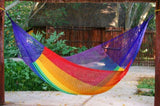 Mayan Legacy Single Size Cotton Mexican Hammock in Rainbow Colour V97-3M RAINBOW