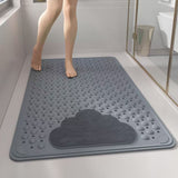 2-Pack Grey Eco-Friendly Bath Mat with Massage Points - Anti-Slip Suction Cup Safety Bathroom Rug V888-ELOSUNG45081