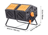 Compost Bin 37 Gal Dual-Chamber Composter Tumbler Rotating Sliding Doors V952-FGDFJ37JL000EYX7CV0