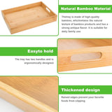2 pcs Bamboo Trays, Wooden Tray, Rectangular Tray With Handles, Breakfast Tray V1188-MS-227-1680