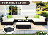 Gardeon 10-Piece Outdoor Sofa Set Wicker Couch Lounge Setting Cover FF-SOFA-BK-10PC-ABCE