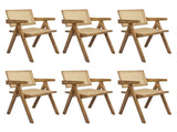 Levede 6x Dining Chair Solid Wood Rattan CH1101-2-NTX3