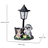Resin Hummingbird Solar Lamp Outdoor Garden Sculpture Couple Hummingbird - Multi-color - Size 16 V1347-118-12811-MLT-16