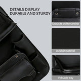 3.15"D x 17.7"W x 25.2"H Universal Premium Leather Foldable Backseat Organizer with Table Tray, V1107-799-14372-BEG-1PACK