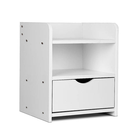 Bedside Table Side Nightstand Storage Drawer Shelf Bedroom Unit V63-840901