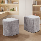 Ottoman Stool Linen Fabric Footstool Foot Rest Pouffe Pouf Seat - Dark Grey V274-FT-GQSST03-GY1