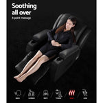 Artiss Recliner Chair Electric Heated Massage Chairs Faux Leather Cabin RECLINER-A3-BK-AB