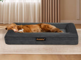 Pawz XXL Size Orthopedic Dog Bed with Corduroy Removable Cover Waterproof Washable Grey PT1276-XXL-GY